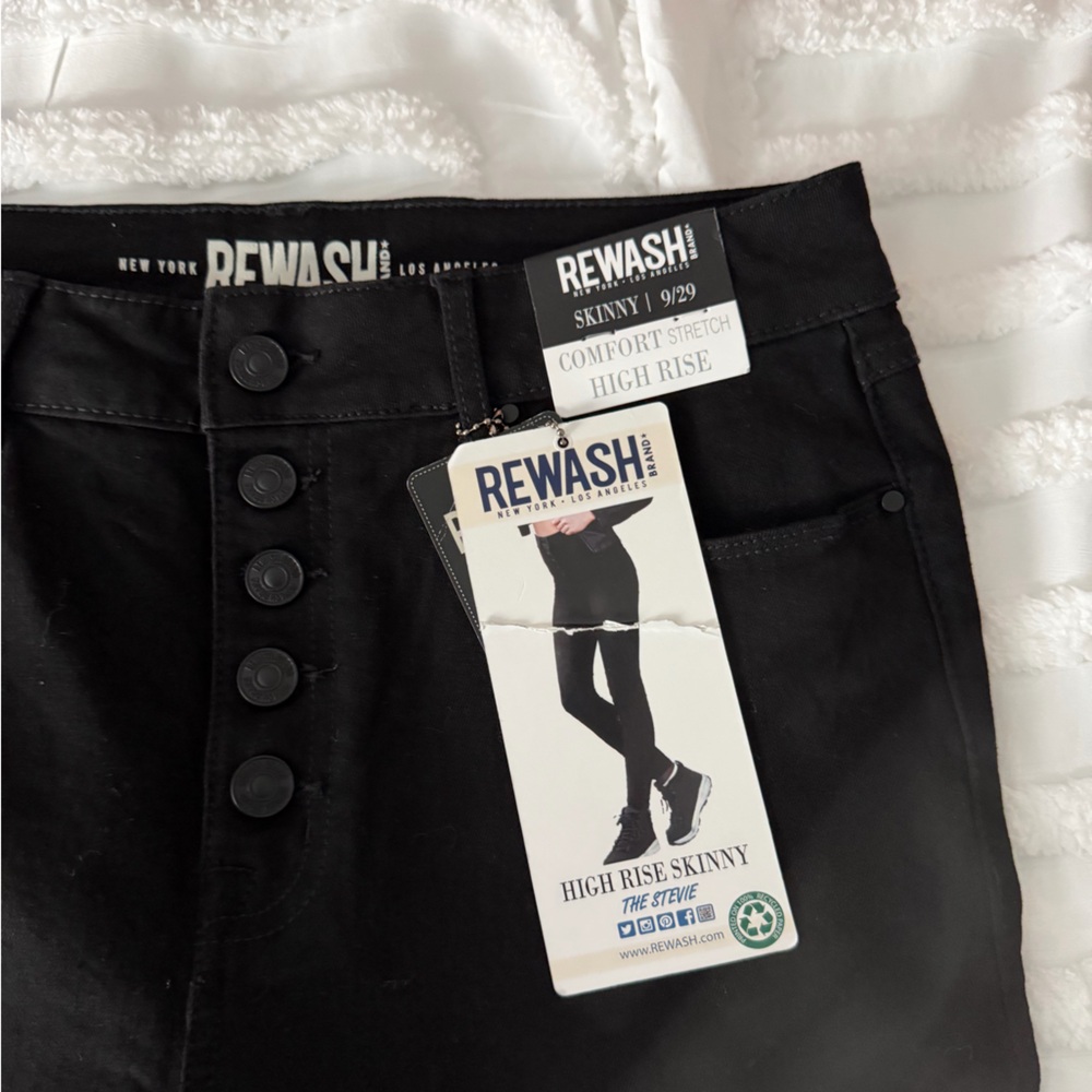 Rewash Black Men's Jeans - Picture 2 of 10